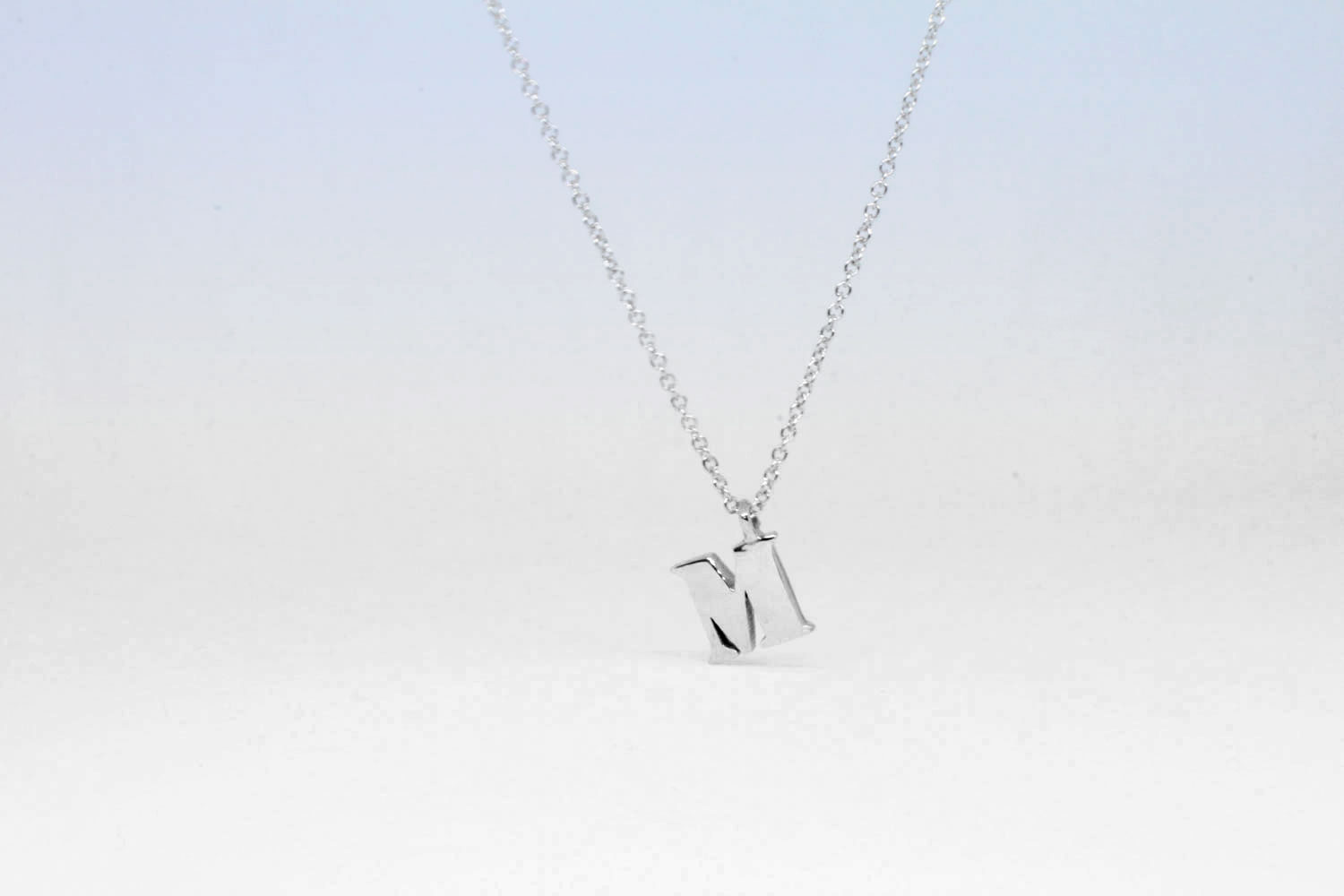 White gold pendant with necklace 45-50 cm